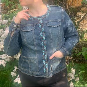 Jean Jacket with Beaded Embellishments